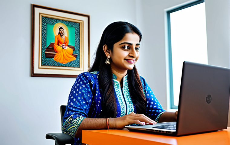 **
"A professional woman in a modest, colorful salwar kameez, working on a laptop in a bright and modern office. The office has Bengali artwork on the walls. Fully clothed, appropriate attire, safe for work, perfect anatomy, natural proportions, professional photography, high quality, modest, family-friendly."
**