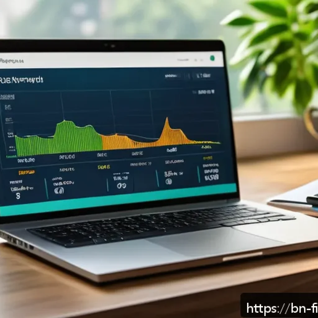 P2P 투자 플랫폼 기술 - A modern digital financial platform interface displayed on a sleek laptop screen, showing a real-tim...